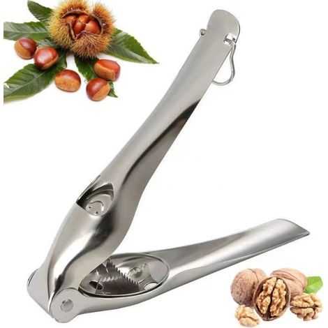 Casse-Noix - Métal - Ouvre-Noix Pecan - Acier inoxydable 304 - Ergonomique - Argent (1/4)