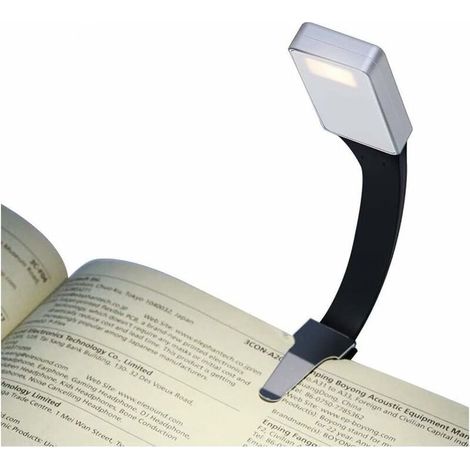 LED Lampes de lecture, Liseuse USB Rechargeable Lumière Pour Les Yeux de nuit, Lampe à Pince à 3 Modes de Luminosité Sur Le Livre, Flexible à 360 °, Dans un éclairage de Lit (Argent) (1/5)