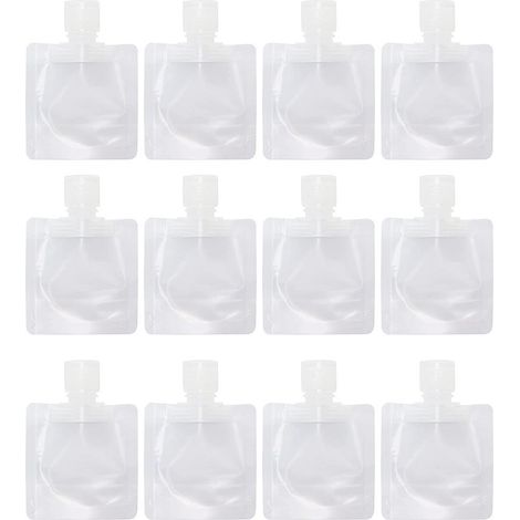 12 Sacs Plastiques Vides Transparents pour Liquides de Voyage, Emballage Portable (1/5)