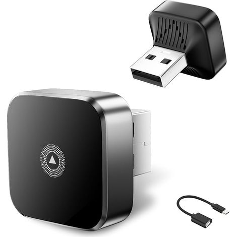 2026 Adaptateur sans Fil Carplay & Android Auto 2-en-1, Adaptateur Android Auto WiFi 2,4+5,0 GHz, Connexion Bluetooth 5.0 Stable, USB C/A, Compatible avec Les Téléphones iOS 10+ Et Android 11+, V8 (1/5)