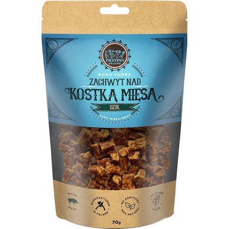 Friandises pour chiens Trzypsy Deluxe, cube de viande de sanglier 70 g