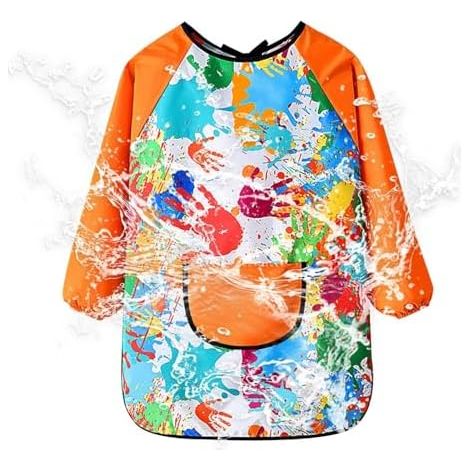 Tabliers de peinture génériques pour enfants, tabliers d'art pour enfants - Tablier de peinture artistique  Tablier-blouse pour écrire, jouer avec l'eau, cuisiner et dessiner (1/5)