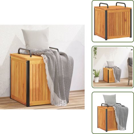 Giocattoli - vidaXL Cassa da Esterno per Cuscini 45x45x45/53cm in Legno e Acciaio - Legno