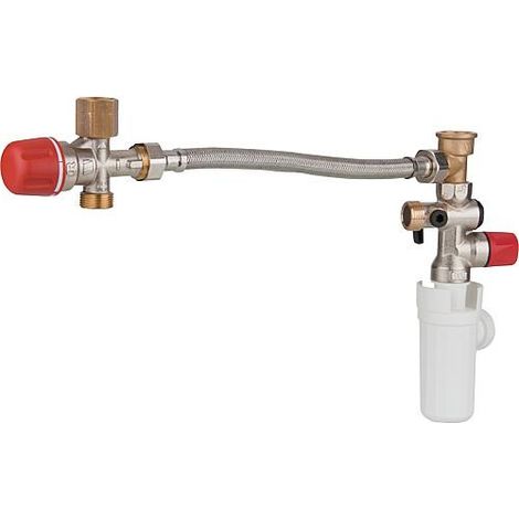 Watts – Kit de raccordement pour chauffe-eau électrique – Groupe de sécurité SFR DN 20 (3/4") – Flexible sanitaire inox 300mm – Filetage plomberie (1/2)