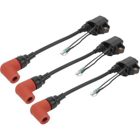 Ensemble 3 Bobines d'Allumage Hors-Bord 697-85570-00 avec Capuchon de Bougie pour Moteur Bateau 50-90CV 3 Cylindres (1/5)