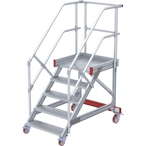 Euroline 513 Wartungsbühne 45° 1000mm Stufenbreite 5 Stufen Alu gerieft