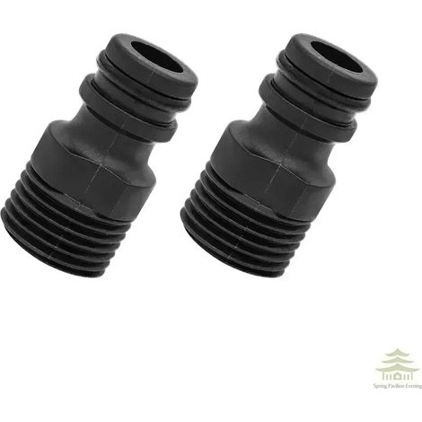 (noir - 2 pièces) 2/20 adaptateurs de robinet filetés 1/2" BSP, raccords rapides pour tuyau d'arrosage, raccords de tuyauterie d'irrigation pour le jardinage domestique (1/5)