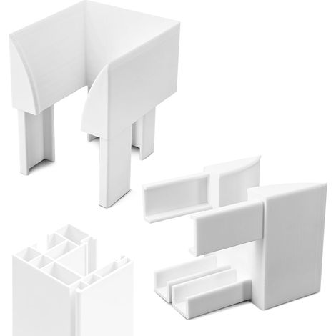 Entonnoir d'introduction pour rail de guidage de volet roulant extérieur, lot de 2 pièces pièce d'entrée gauche et droite pour rail PVC, pièce de rechange blanche pour systèmes de volets roulants (1/5)
