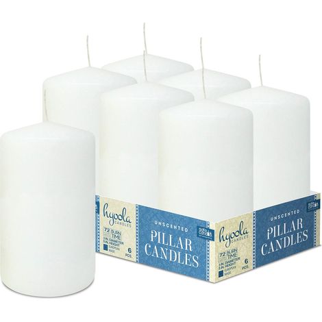 Candele decorative senza profumo set 4 pz bianco 7,5x22,5 cm (1/5)