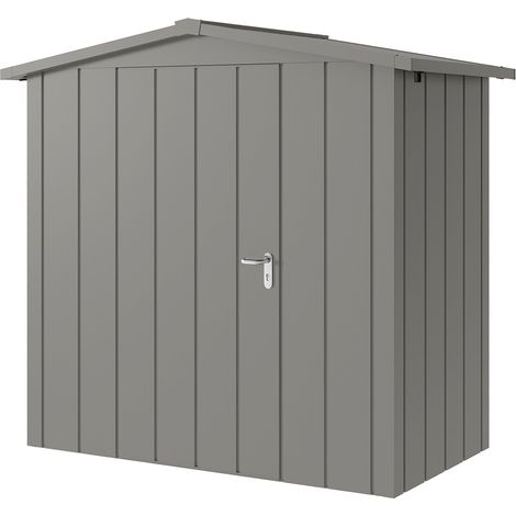 Hörmann Metall-Gerätehaus "Juno" mit Satteldach, JSD3 - Modern, 214 x 118 cm (B x T), graualuminium, 1-flüglige Tür, Anschlag links (1/5)