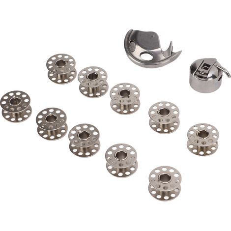 Boîtier de canette en acier inoxydable pour machines à coudre anciennes, kit d'accessoire de couture facile à monter. (1/5)