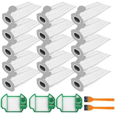 15 Sacs Aspirateur pour Vorwerk Kobold VK7 FP7 Premium Sacs Filtrants Sacs Aspirateur Rechargeables, avec 3 Filtres de Protection Moteur et 2 Brosses (1/5)