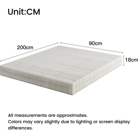 Materasso 90x200 cm con fodera 3D lavabile e anima in schiuma D25 ergonomica (1/5)