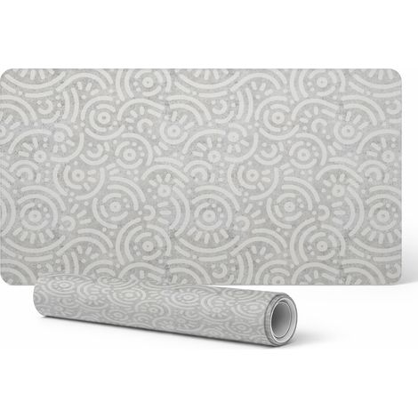 Alfombrilla protectora de escritorio con estampado geom茅trico retro de 120x60 cm.