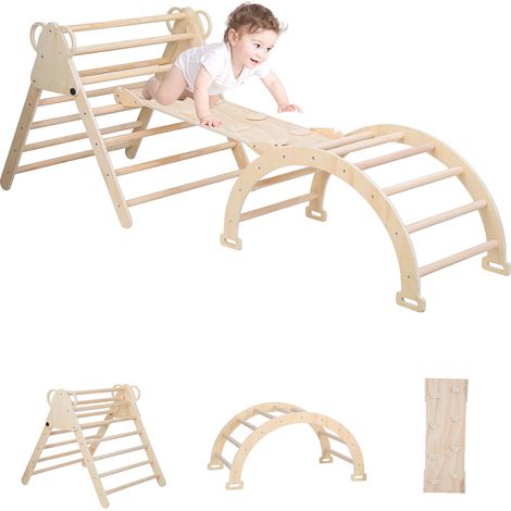 Randaco Kletterdreieck für Kinder 3 in 1 Kletterdreieck Set Klettergerüst Indoor