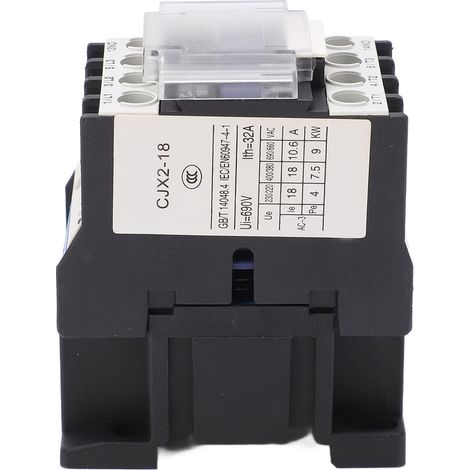 Contacteur CA pour moteur électrique 380 V 18 A, boîtier ABS ignifugé, contacts argentés épais (1/5)