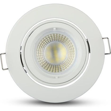 Spot LED GU10 rond blanc, 10 W, 220 V, éclairage intérieur dans les maisons et les bureaux. (1/4)
