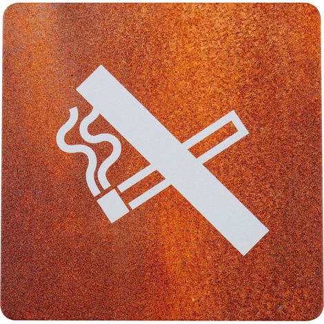 Plaque de porte alu effet rouille - Zone non fumeur - 4385273 (1/2)