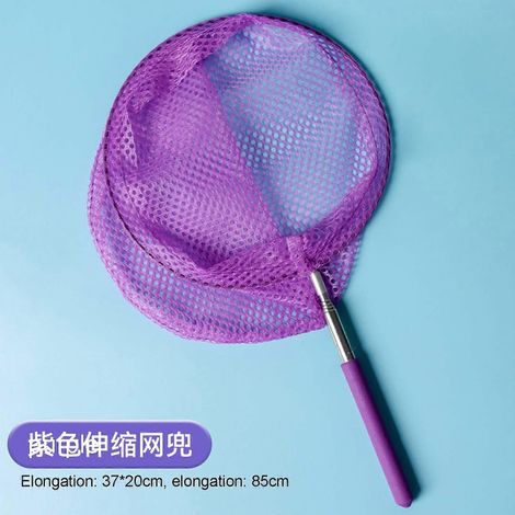 Épuisette de piscine télescopique en acier inoxydable, jouet de plage extérieur résistant, idéale pour les bassins de parcs et les piscines de jardin, lot de 2, violet (1/5)