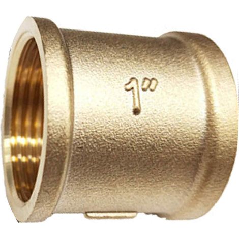 1 manchon fileté femelle/femelle, laiton, 25,4 mm (1 pouce), pour raccordement de tuyauterie, chauffage, eau chaude/froide, irrigation (1/5)
