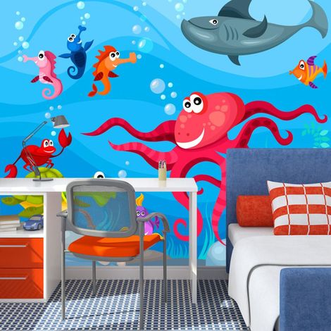 Papier Peint "Poulpe & Requin" 309 x 400 cm (1/2)