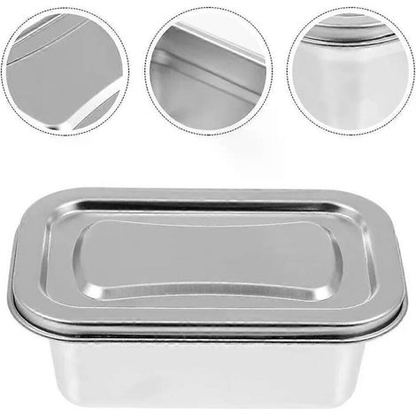 Boîte à glace artisanale, récipient de rangement, boîte de congélation en acier inoxydable (1/4)