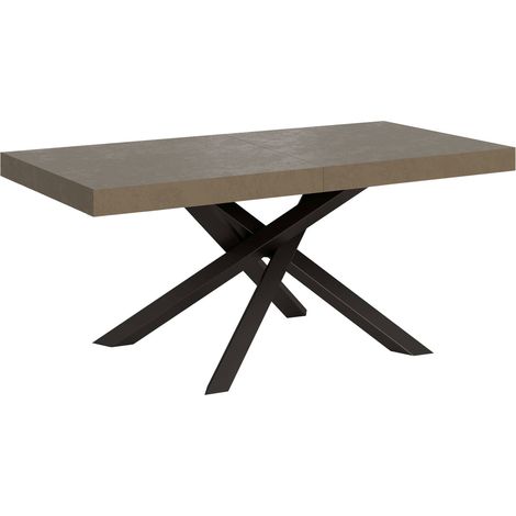 Table extensible 200/460x90 cm Volantis Premium gris tourterelle pieds anthracite
