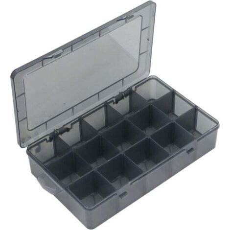 Aufbewahrungsbox aus transparentem Kunststoff mit 15 Fächern und herausnehmbaren Trennwänden, Sortierbox für Teile, Organizer-Box zur Aufbewahrung von Perlen, Kunst, Heimwerkerarbeiten, Schmuck, Angel (1/4)