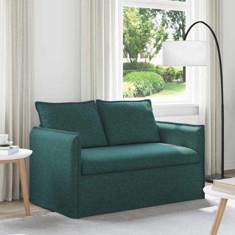 Sofa Dunkelgrün 136 x 82 x 85 cm Stoff