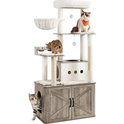 Arbre à Chat de 170 cm, avec Cache-Litière, Niche (1/5)