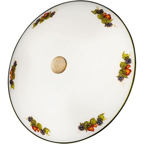 Kolarz NONNA - Plafonnier affleurant à motifs en verre de style cottage, laiton antique, 2x E14 (1/3)