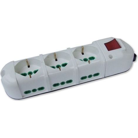 Fanton 42126 Multipresa Triax 9 Prese Bipasso 3 P40 6 P17-11 16A con Interruttore Bipolare Senza Cavo colore Bianco