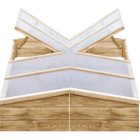 Serres de Jardin Serres d'hivernage Serres tunnel 2 pcs Bois de pin imprégné 200x50x35 cm NSME2996 (1/5)
