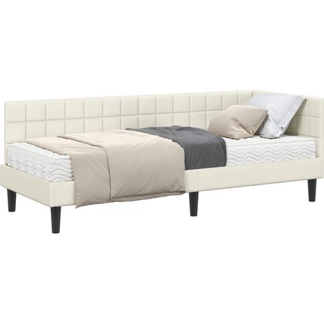Maison Exclusive - Struttura Letto Angolare con Materasso 2 pcs Crema Velluto