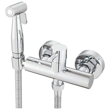 Ensemble douchette pour bidet musulman Shattaf avec mélangeur chaud et froid - kit en laiton chromé à montage mural (1/5)