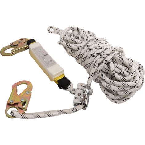 Corde de sécurité verticale en polyester pour toiture, outils et équipements de sécurité, corde pour la randonnée et l'élagage, 15 mètres (50 pieds). (1/5)