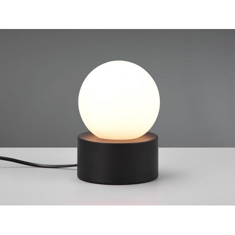 LED Tischleuchte mit Touch-Funktion, Glasschirm Weiß, Schwarz, Höhe 17cm (1/5)