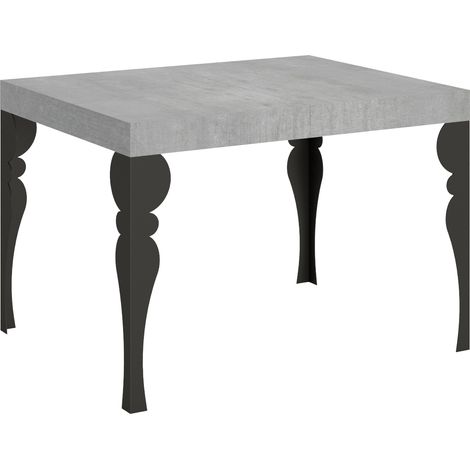 Table extensible 80x120/204 cm Paxon Cemento structure Anthracite
