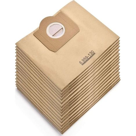 Lot de 15 Sacs Aspirateur pour Karcher 6.959-130.0 WD3 WD3P MV3 Sacs Filtrants en Papier de Rechange pour Aspirateur Wet & Dry, Sac pour Karcher WD3 Premium Accessoires Pièces Détachées (1/5)