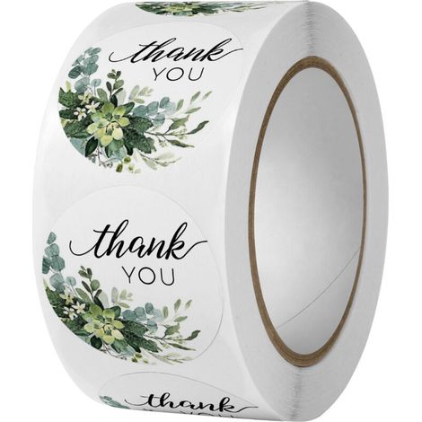Etiquetas Merci - Papel Kraft Redondo - Diámetro 2,5 cm - Para Regalos Bodas Cumpleaños - 1000 Unidades