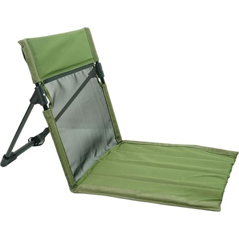 Chaise de plage pliante, portable, légère, basse, pour camping, avec sac de rangement, pour la pêche, les barbecues, la randonnée, les voyages, les activités extérieures, vert .Chaises plage (1/5)