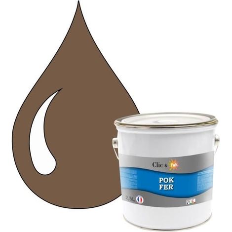 Peinture - POK - Fer Antirouille - 2,5L - Glycérophtalique - Brun pâle (1/4)