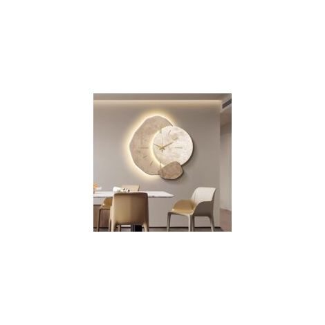 Horloge Murale LED 3D Vision Irrégulière, Sculpture Murale Effect Stone/grès, Decoratie Suspende pour Maison, Restaurant, Hotel, Ingang A 40  40cm / 15.7  15.7inch