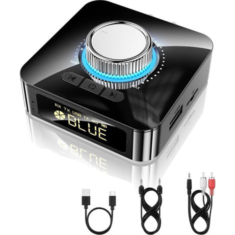Ynkkvre - Adaptateur audio Bluetooth 6.0 avec AUX et RCA – Récepteur sans fil avec son HiFi, portée de 10 m, pour TV, enceintes et PC (1/5)