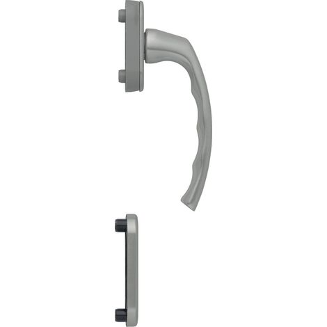 Demi poignée de porte de balcon Effet acier inoxydable (1/3)