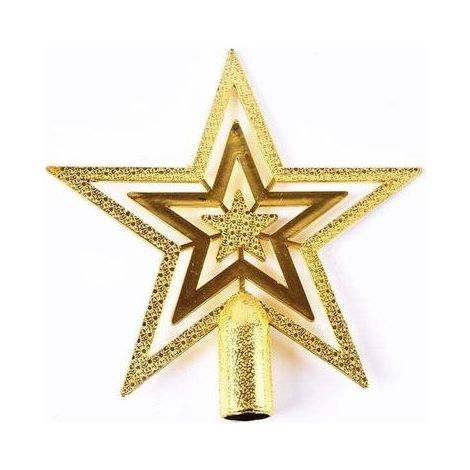 Étoile scintillante pour sapin de Noël – Étoile pour sapin de Noël – Décoration pour tout sapin – Étoile incassable (20 cm)-Chrom (1/5)
