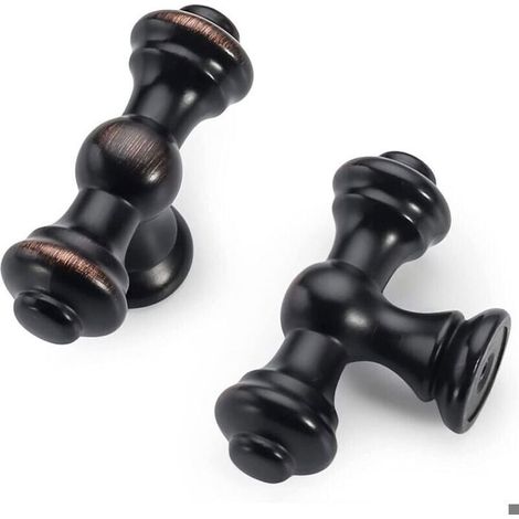 HONORNIC - 6 Pièces Poignées Noir - Boutons Armoire Cuisine Bouton Meuble Moderne pour Commode Tiroir avec Vis