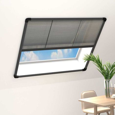 vidaXL Mosquitera plisada para ventanas aluminio antracita 120x120cm (1/5)
