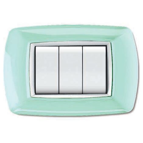 Placca 3 moduli mylife verde pastello