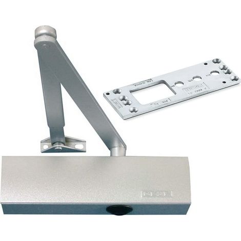 1 - Ferme-porte - Barre de transmission - Plaque de montage - Réglable EN2/EN4/EN5 - Portes coupe-feu jusqu&39à 1250 mm - Argent - 125x6x8 cm (1/5)